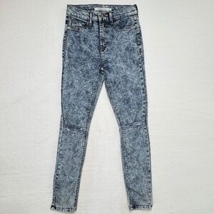 Pistola Acid Wash Skinny Jeans High Rise Distressed Size 26
